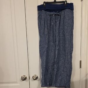 Old Navy Blue Linen Style Maternity Pants